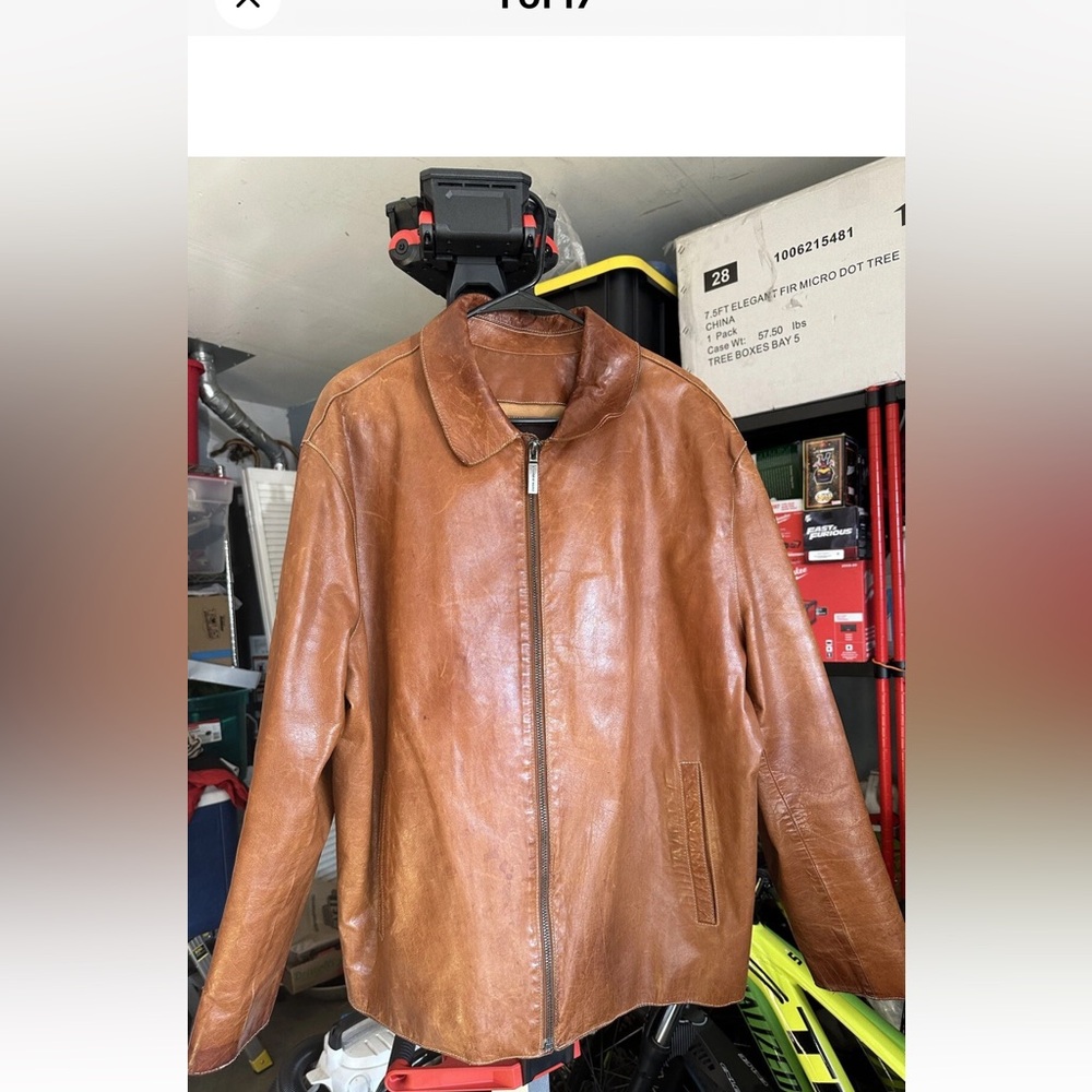 Andrew Marc Men's Brown Leather Jacket Sz L